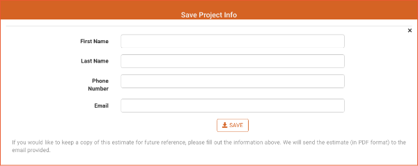 save estimate form